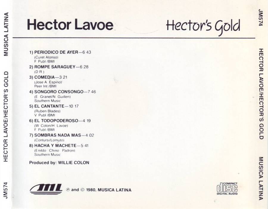 HECTOR LAVOE - Hector`s gold (CD) JM 574 (Musica Latina) NM-
