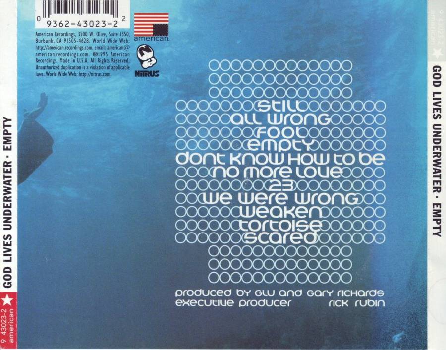GOD LIVES UNDERWATER - Empty (CD) 9 43023-2 NM-