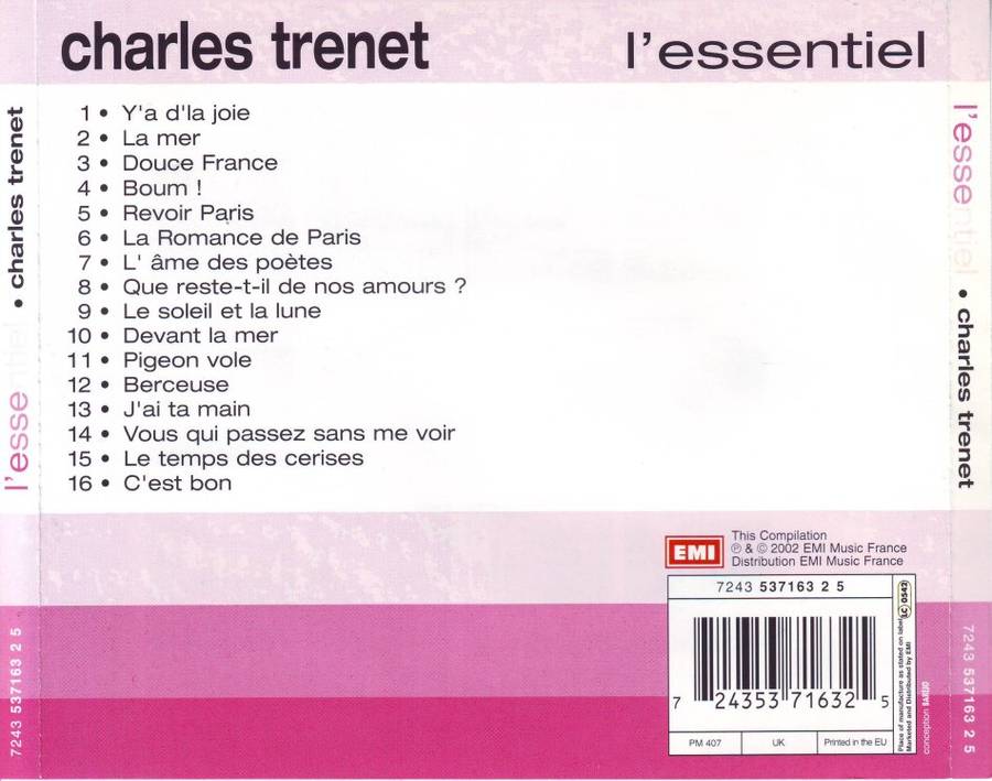 CHARLES TRENET - L`essentiel 7243 537163 2 5 NM