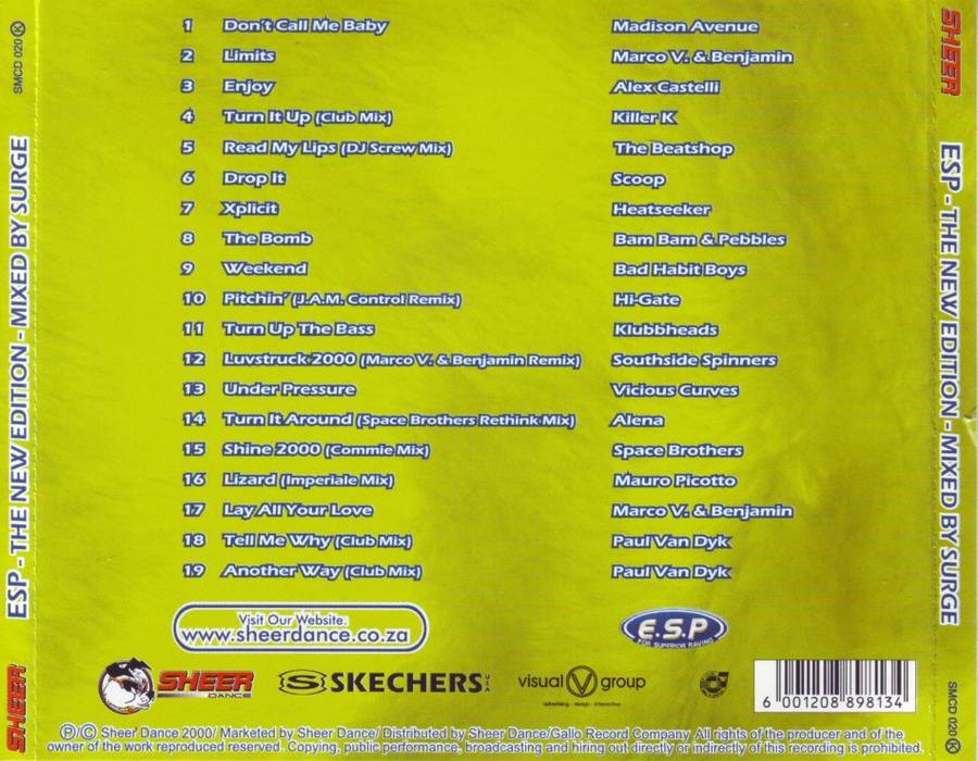 E.S.P - The new edition mixed by Surge SMCD 020 K (FREE BULK SHIPPING)