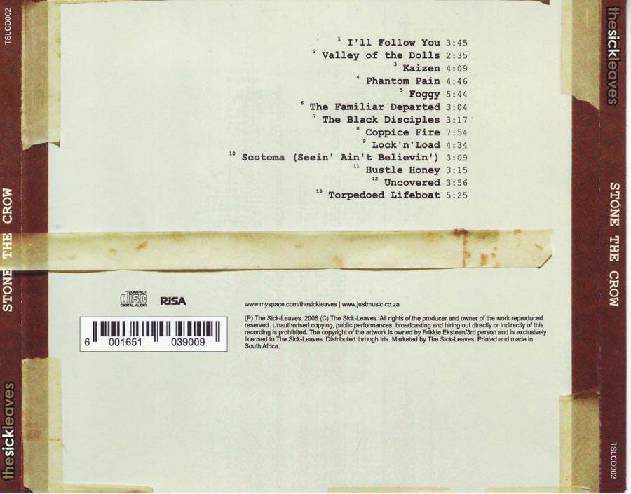 THE SICK LEAVES - Stone the crow (CD)  TSLCD 002 NM (R30 SALE) (FREE BULK SHIPPING)