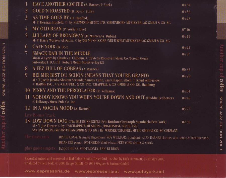 ANOTHER CUP OF COFFEE (KRUPS JAZZ-EDITION VOL.1 - Compilation (CD) NM-