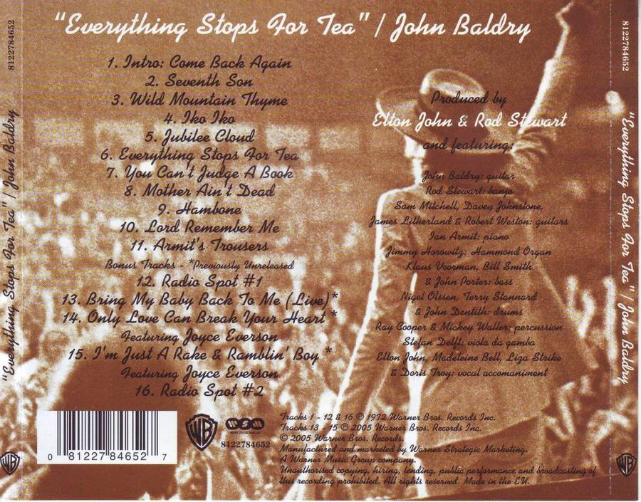 JOHN BALDRY - Everything stops for tea (CD) 8122784652 NM-