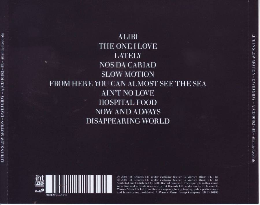 DAVID GRAY - Life in slow motion (CD) ATCD 10182 NM-
