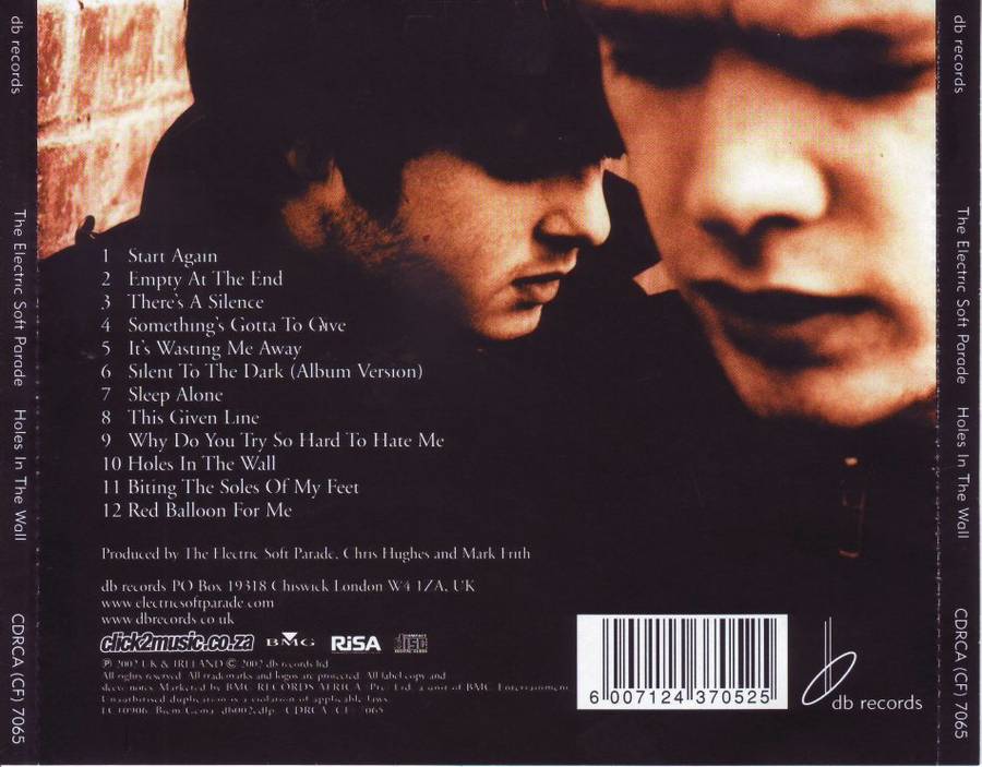 THE ELECTRIC SOFT PARADE - Holes in the wall  (CD) CDRCA (CF) 7065 NM (R25 SALE)