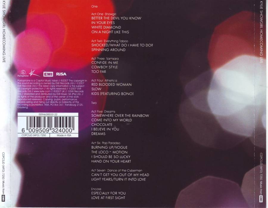 KYLIE - Showgirl homecoming live (double CD) CDPCSJD (WFD) 7250 NM-