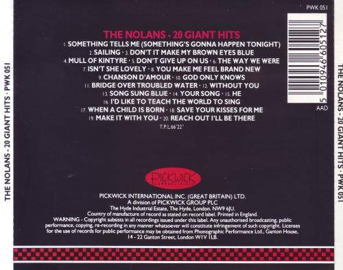 THE NOLANS - 20 giant hits (CD) PWK 051 EX