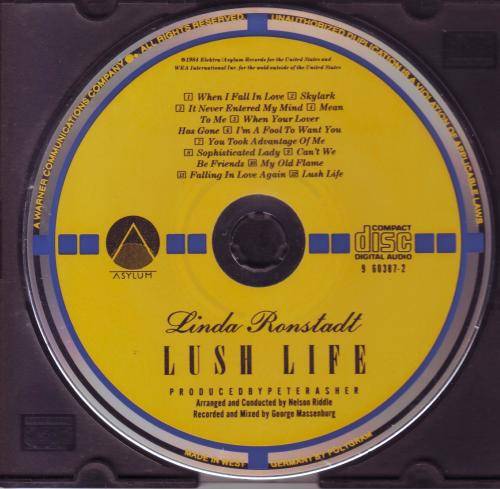 LINDA RONSTADT - Lush life (CD, target) 9 60387-2 NM