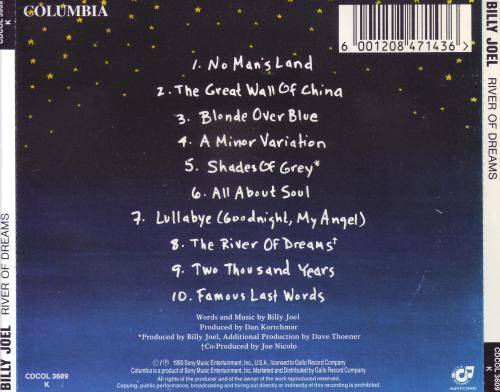 BILLY JOEL - River of dreams (CD) CDCOL 3609 K EX