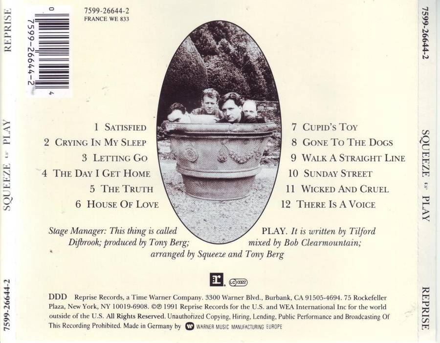 SQUEEZE - Play (CD) 7599-26644-2  NM-