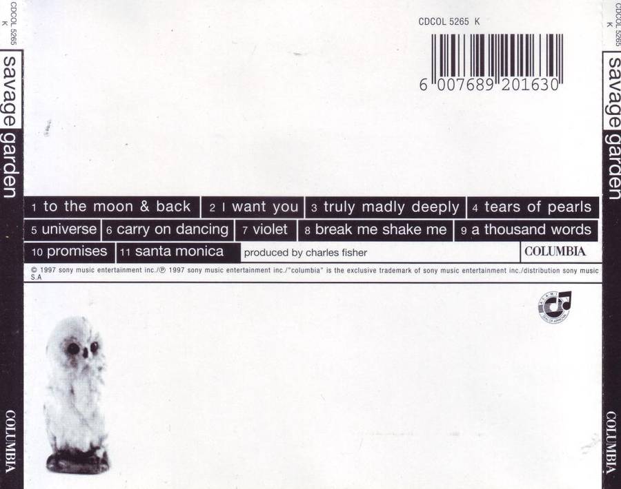 SAVAGE GARDEN - Savage Garden (CD) CDCOL 5265 K VG to VG+