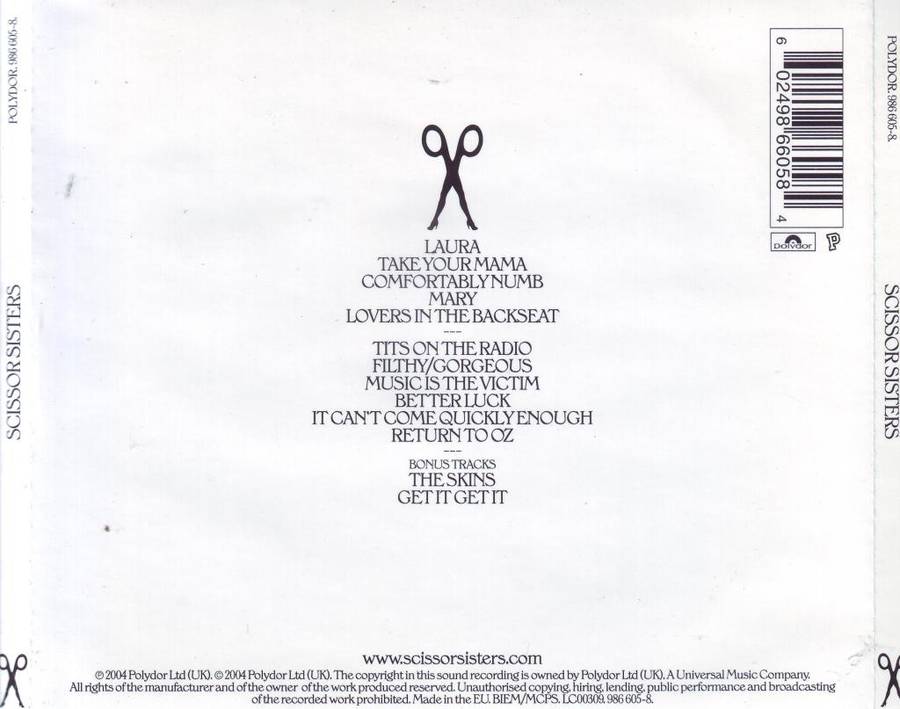SCISSOR SISTERS - Scissor sisters (CD) 986 605-8.  VG