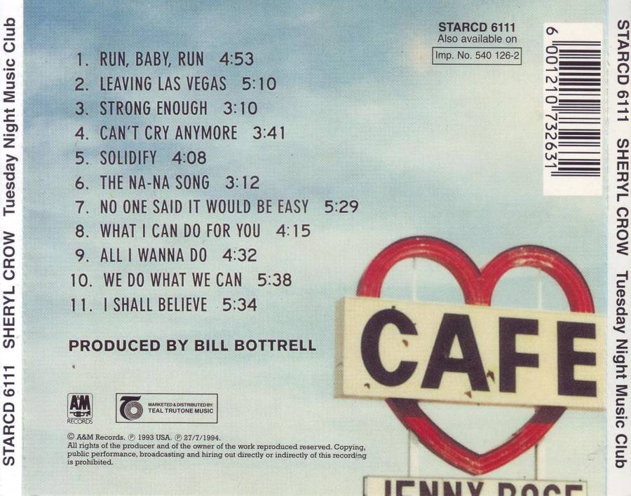 SHERYL CROW - Tuesday Night Music Club (CD) STARCD 6111 EX