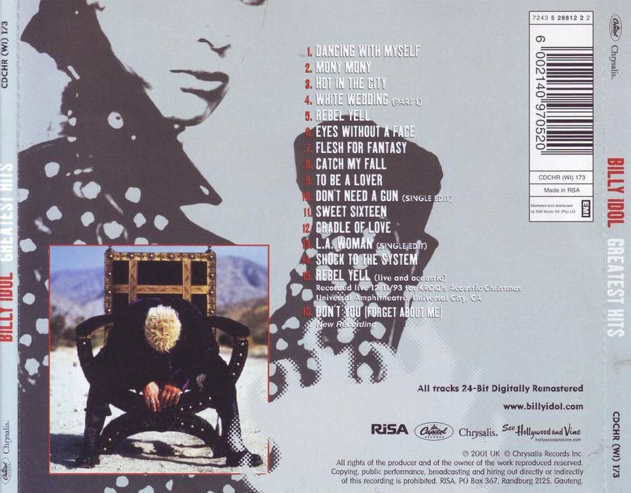 BILLY IDOL - Greatest hits (CD) CDCHR (WI) 173 VG+