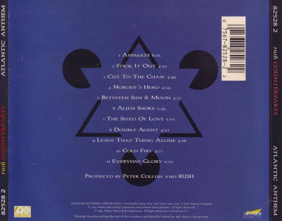 RUSH - Counterparts (CD) 82528 2 NM-