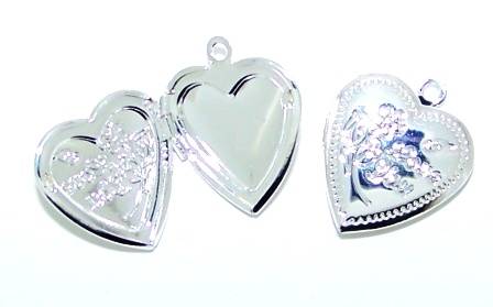 Heart Locket 20mm Silverplated