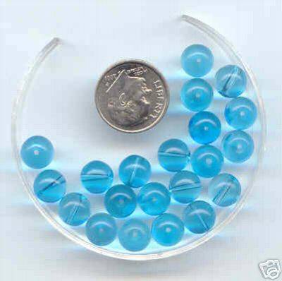 Glass bead round 4mm Aqua - Pack of 10