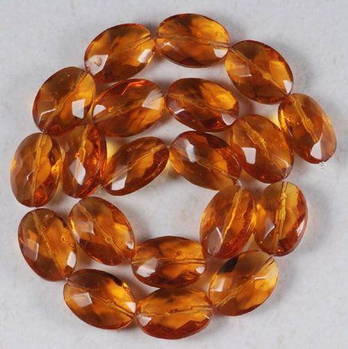 Crystal Faceted Oval 8x6mm Topaz - Pack of 10