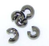 Crimp cover base metal Black Nickel  - Pack of 10