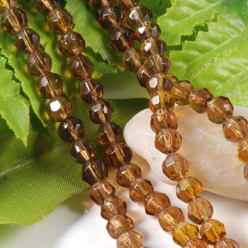 ROOTBEER Facetted Round- Pack of 10 - (4mm)