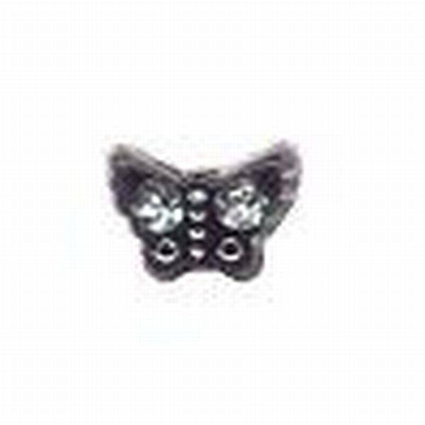Acrylic Black Sparkle BUTTERFLY Beads