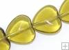 Glass Bead Heart 16mm OLIVINE- 1