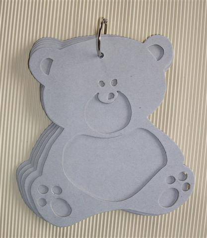 Scrapbook Cut-Out Hardboard Album with Rings. TEDDY BEAR
