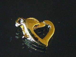 Heart clasp in gold coated - Lobster  9.5mm