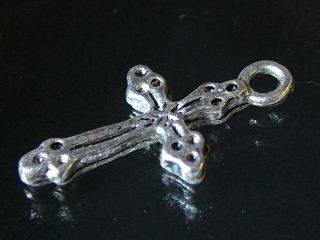 Charm, metal cross, 21mm