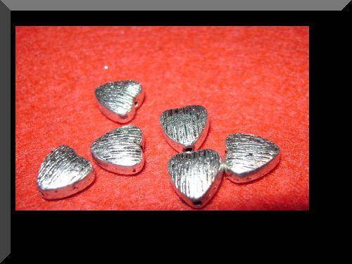 Heart Silver Spacer, 8mm