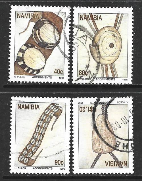 Namibia 1995 Traditional Namibian Adornments Sc#787-90 Complete Used  Set 0413