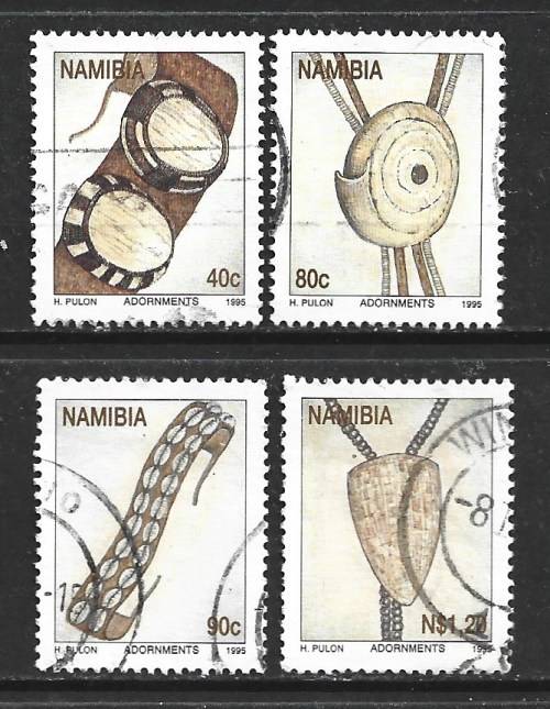 Namibia 1995 Traditional Namibian Adornments Sc#787-90 Complete Used  Set 0413