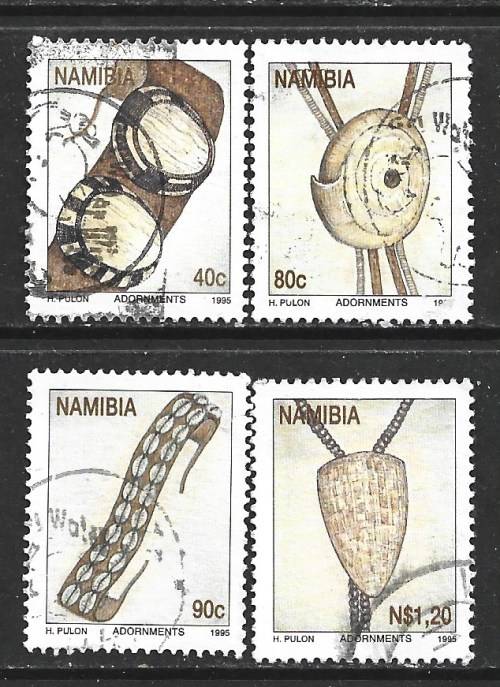 Namibia 1995 Traditional Namibian Adornments Sc#787-90 Complete Used  Set 0413