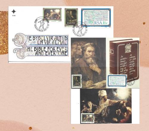 South Africa 1987 Bible Society FDC + Un-used Postal Stationery Postcards Complete Set FDC0360