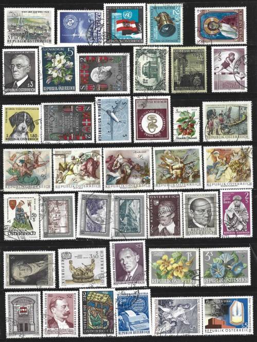 Austria Collection Collection Over 130 Used stamps Part Set + Miniature Sheet & Used Postcard PC0269