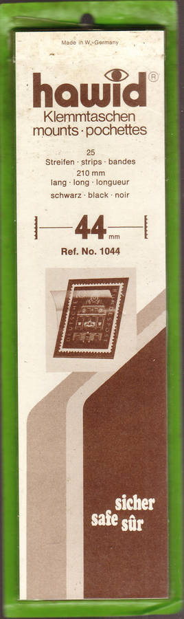 HAWID MOUNTS STANLEY GIBBONS 25 STRIPS x 210mm LONG 44mm HIGH STAMP MOUNTS