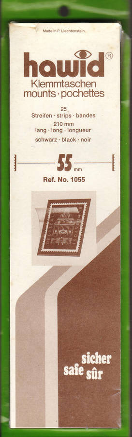 HAWID MOUNTS STANLEY GIBBONS 25 STRIPS x 210mm LONG 55mm HIGH STAMP MOUNTS