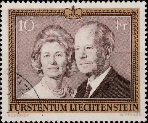 LIECHTENSTEIN 1974 PRINCE FRANCIS JOSEPH II & PRINCESS GINA VERY FINE USED SG#601