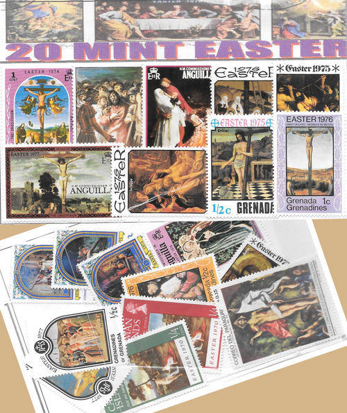CHARITY STAMP PACKET EASTER 20 MINT STAMPS