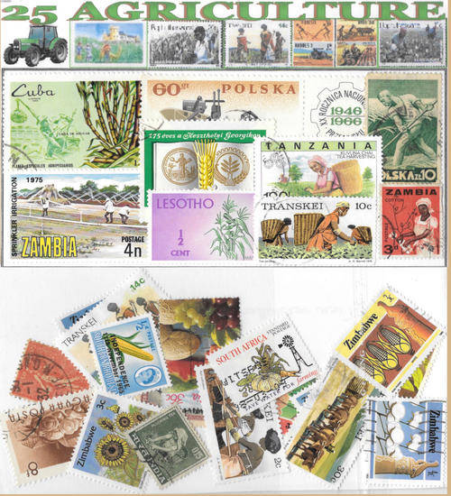 CHARITY STAMP PACKET AGRICULTURE 1x25 STAMPS USED