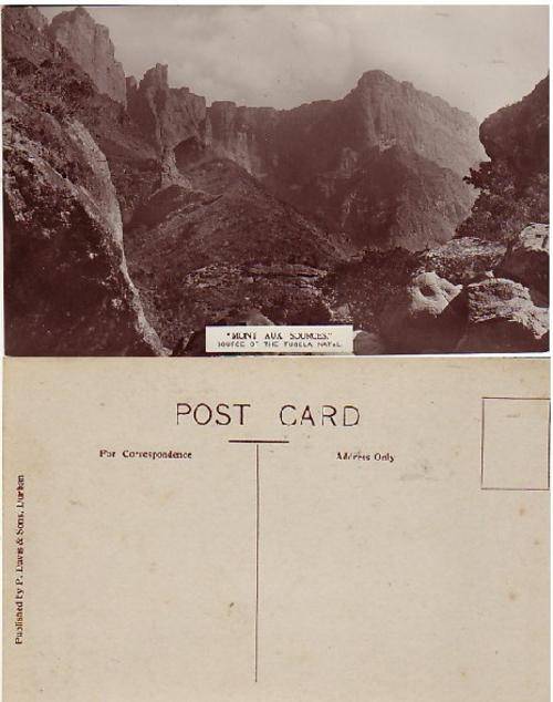 VINTAGE PICTURE POSTCARD PUBLISH P DAVIS & SON DURBAN #1 "MONT AUX SOURCES "