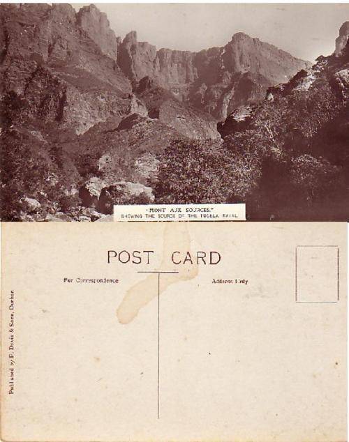 VINTAGE PICTURE POSTCARD PUBLISH P DAVIS & SON DURBAN #2 "MONT AUX SOURCES "