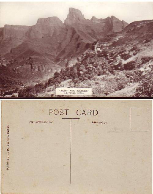 VINTAGE PICTURE POSTCARD PUBLISH P DAVIS & SON DURBAN #3 "MONT AUX SOURCES N.E. TOWER"