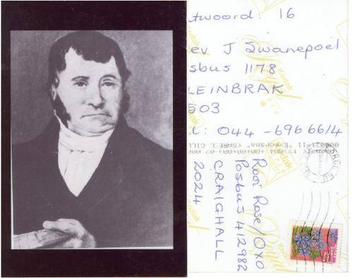 SAREL CILLIERS SA USED PHOTOGRAPHIC POSTCARD