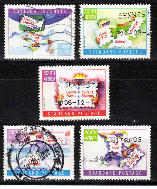 SOUTH AFRICA 2006 WORLD POST STAMP DAY HAVING FUN WITH STAMPS COMPLETE POSTALLY USED SET