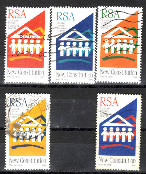 SOUTH AFRICA 1996 NEW DEMOCRATIC CONSTITUTION COMPLETE POSTALLY USED SET