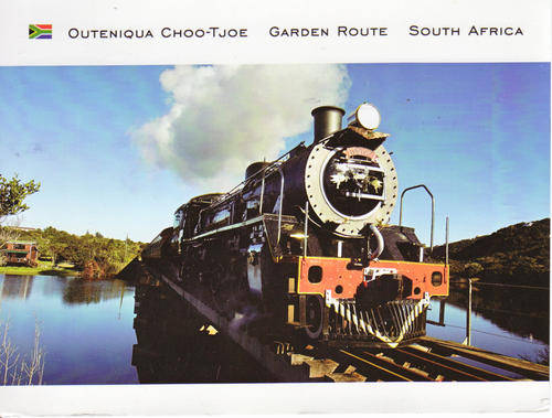 OUTENIQUA CHOO-TJOE GARDEN ROUTE SOUTH AFRICA POSTCARD USED