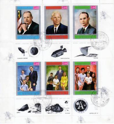 SPACE - APOLLO 11 MOON LANDING 1970 MINIATURE SHEET COMPLETE CTO USED SET - YEMEN