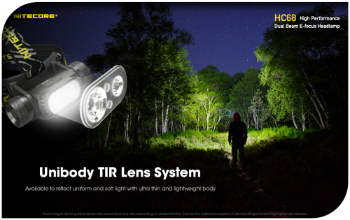 NITECORE HC68 (2000 Lumens) High Performance Duel Beam E-Focus Headlamp