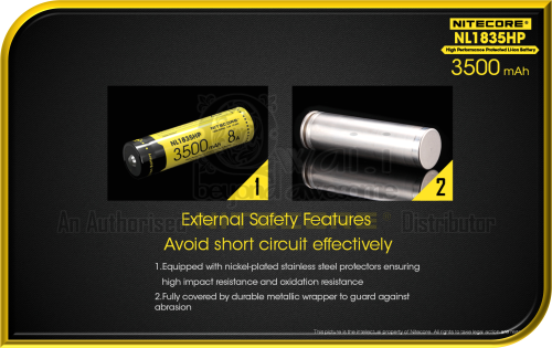 NITECORE NL1835HP High Performance 3500mAh Protected Rechargeable Li-ion Battery